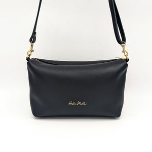 SALE - Flat top pouch - Black - Helen Miller