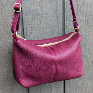 SALE - Sample - Raspberry mini flat top pouch - Helen Miller